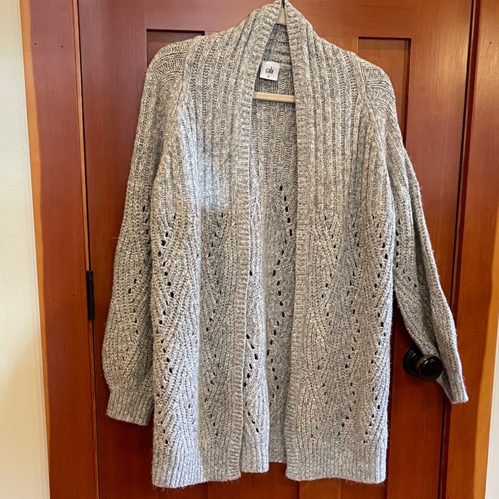 CAbi Gray Open-Front Cardigan